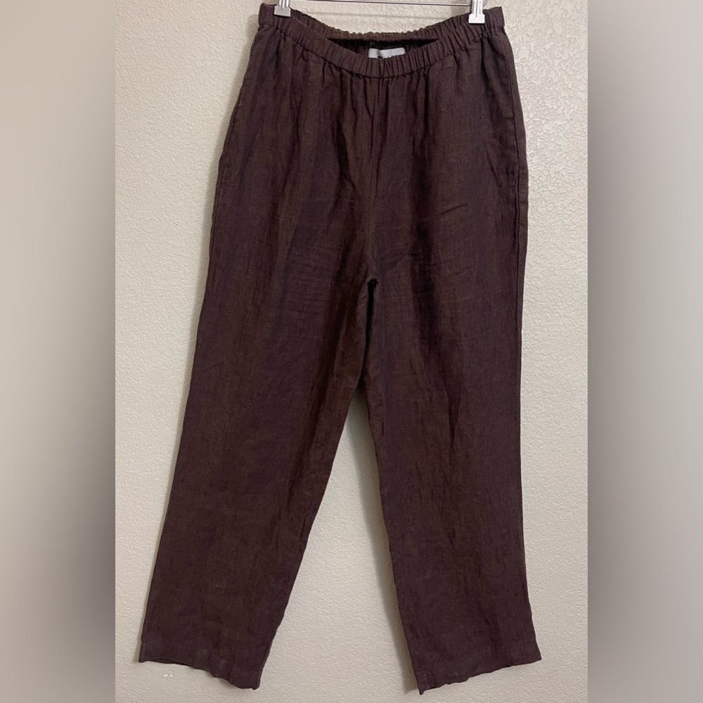 Flax Brand Brown 100% Linen Pants Small Jeanne Engelhart